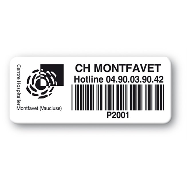 etiquette ch montfavet logo code barre super resistante