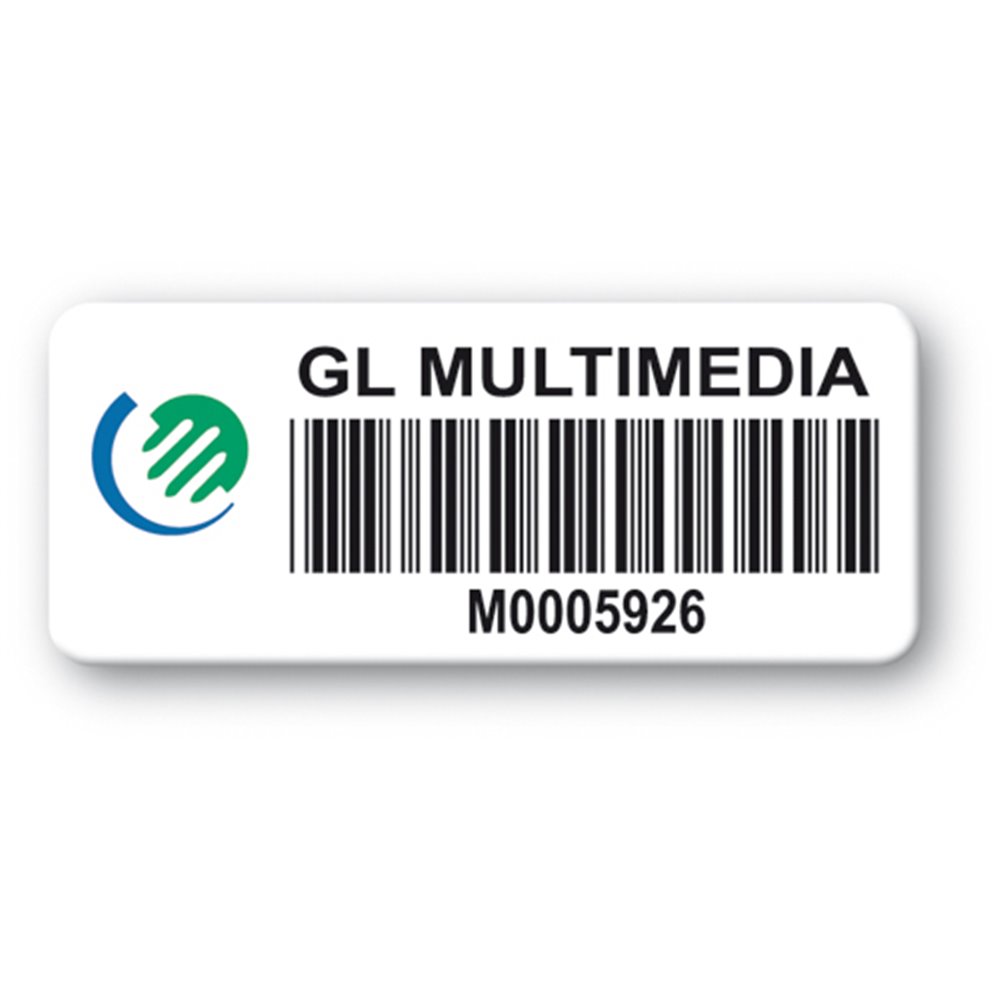 pre printed protected asset tag gl multimedia barcode resistant