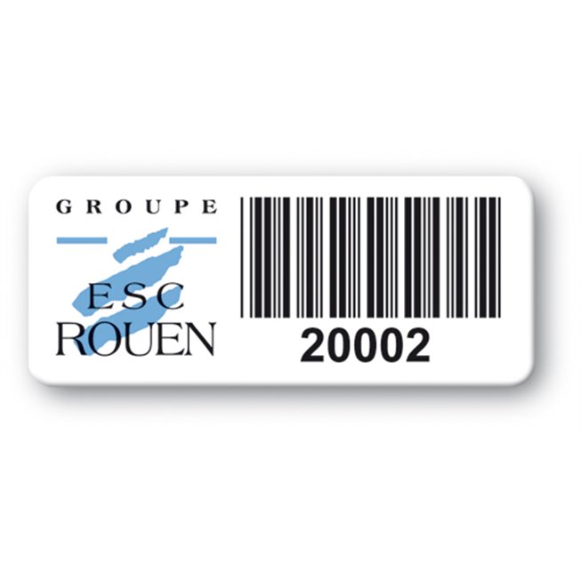 etiquette logo esc rouen code barre adhesif puissant