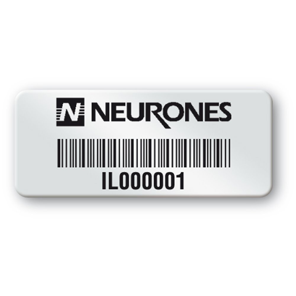 pre printed protected asset tag neurones logo barcode en