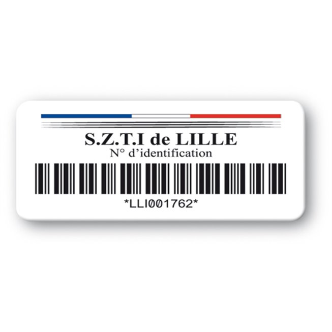 customized reinforced polyethylene asset label szti lille barcode en