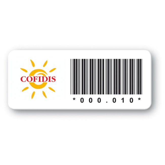 customized reinforced polyethylene asset label cofidis logo barcode en