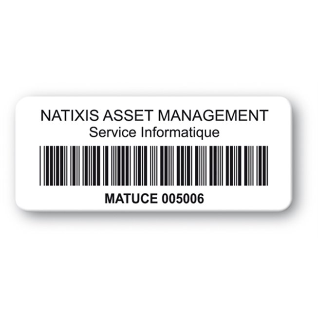 customized reinforced polyethylene asset label natixis logo barcode en