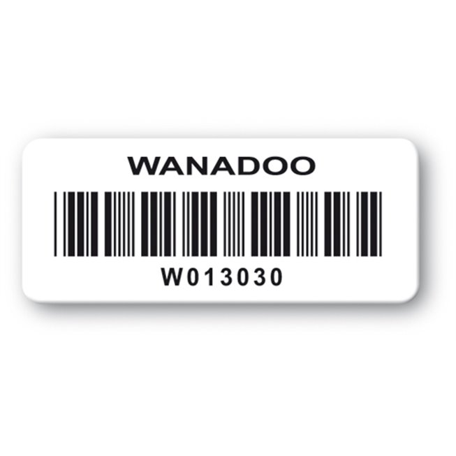 etiquette personnalisee polypropylene logo wanadoo code barre