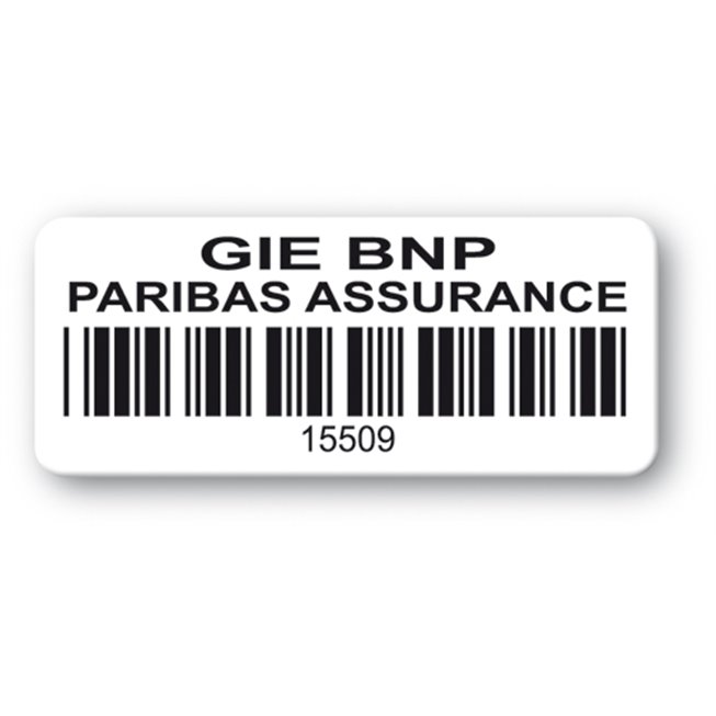 customized reinforced polyethylene asset label gie bnp barcode en