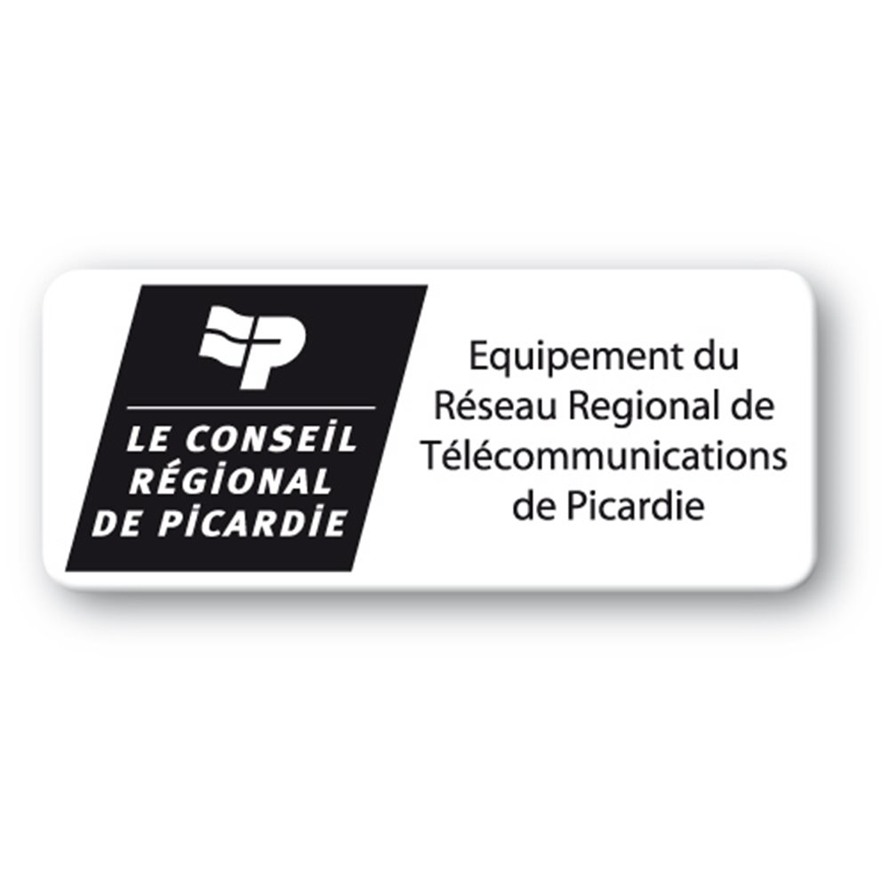 customized black polyethylene asset label conseil general logo en