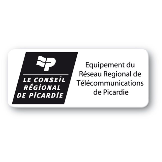 customized black polyethylene asset label conseil general logo en