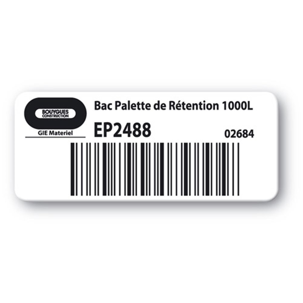 customized reinforced polyethylene asset label boygues logo barcode en