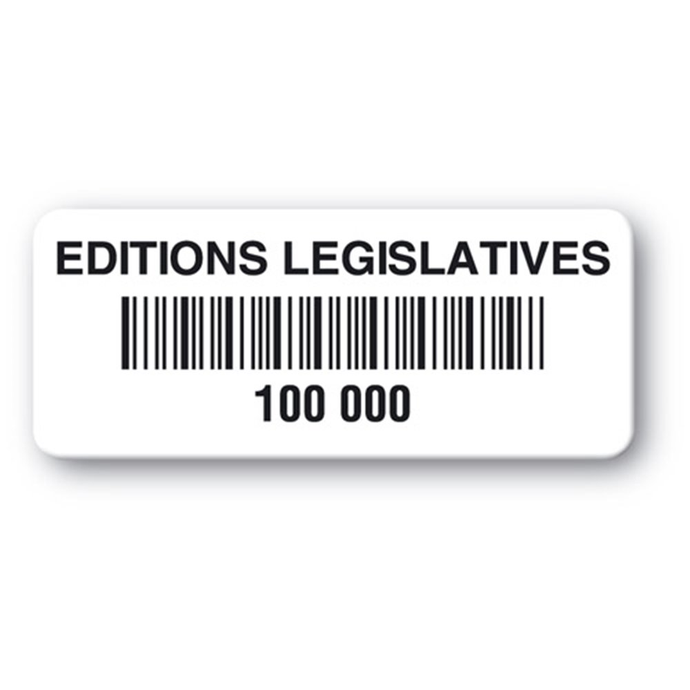 customized reinforced polyethylene asset label editions legislatives barcode en