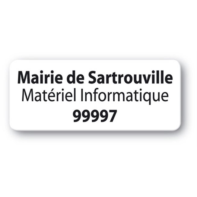 customized reinforced polyethylene asset label mairie sartrouville 