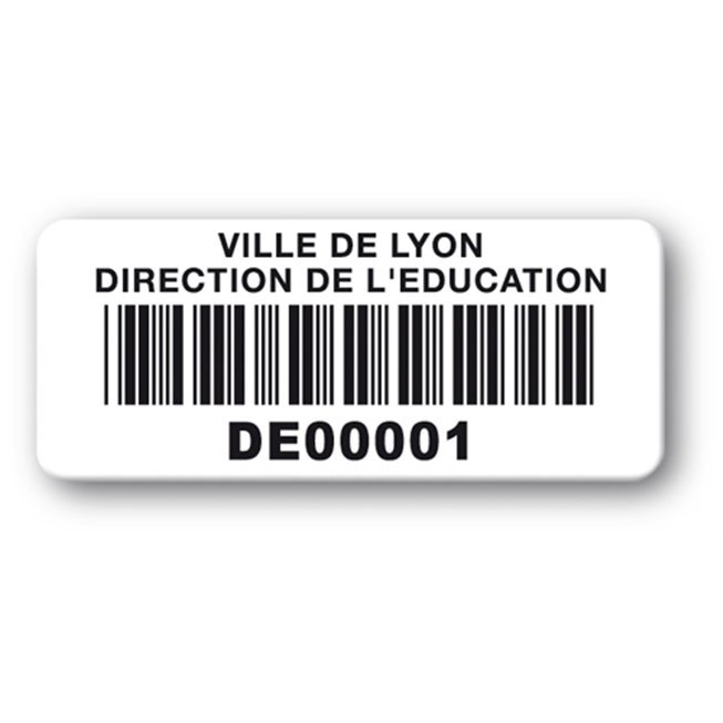 reinforced polyethylene asset label ville de lyon barcode
