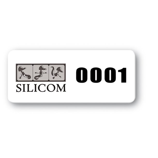 etiquette polypropylene logo silicom numero reference