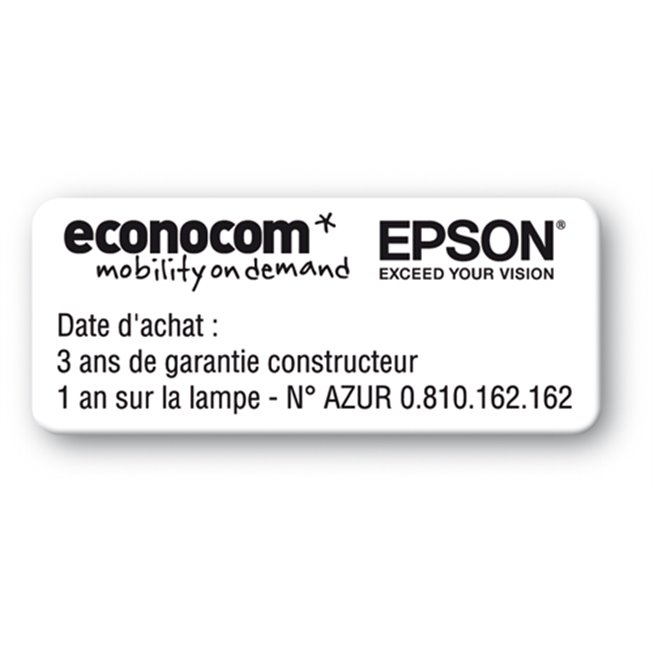 reinforced black print polyethylene asset label epson econocom reference
