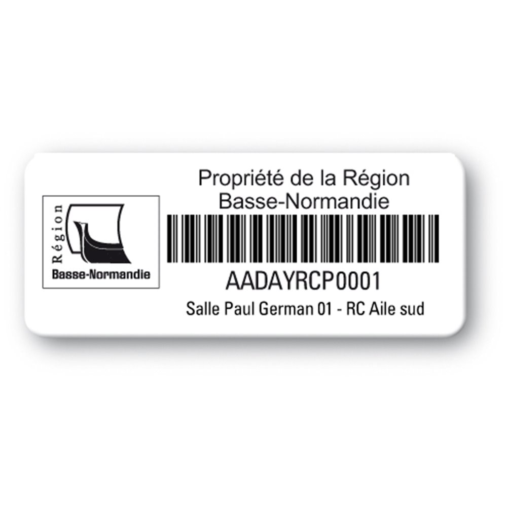 reinforced polyethylene asset label basse normandie logo barcode en