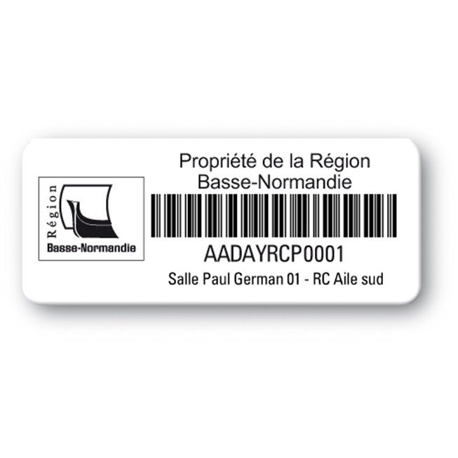 reinforced polyethylene asset label basse normandie logo barcode en