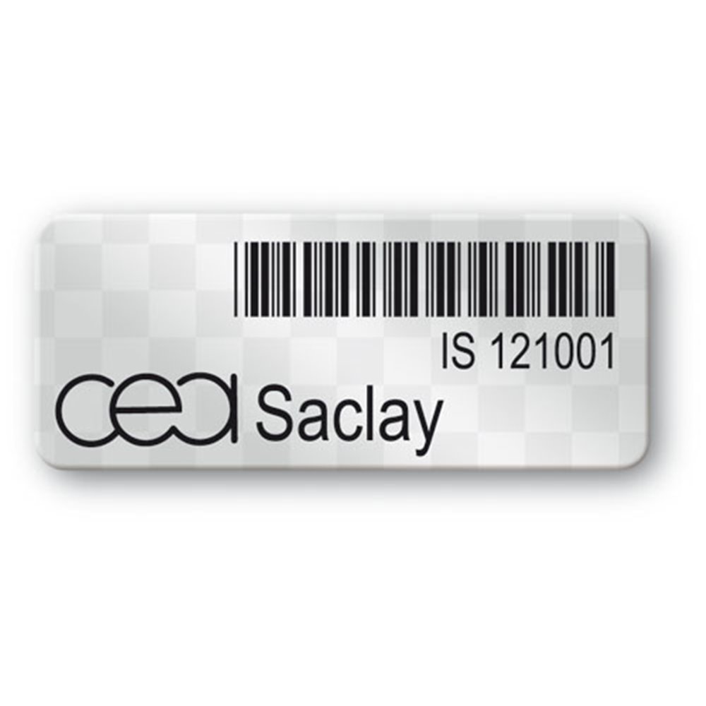 void asset label cea saclay logo barcode