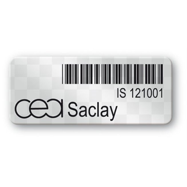 void asset label cea saclay logo barcode