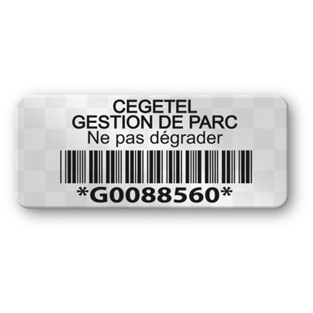 etiquette void cegetel code barre