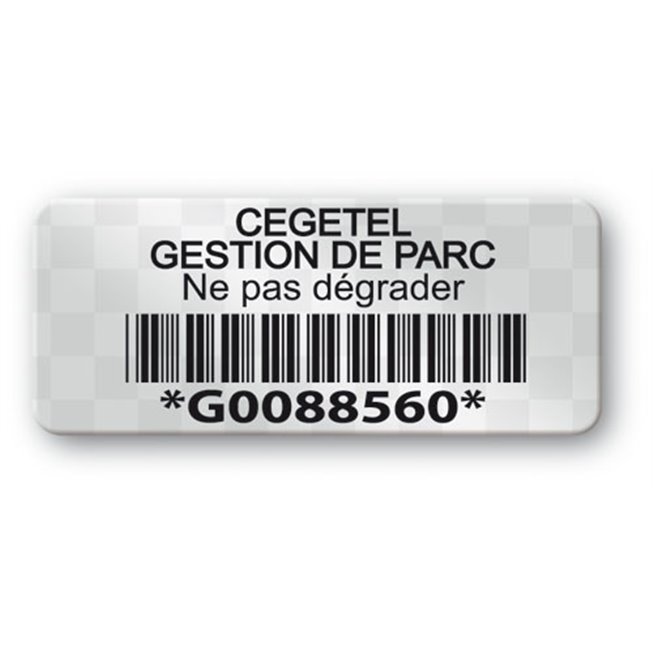 etiquette void cegetel code barre