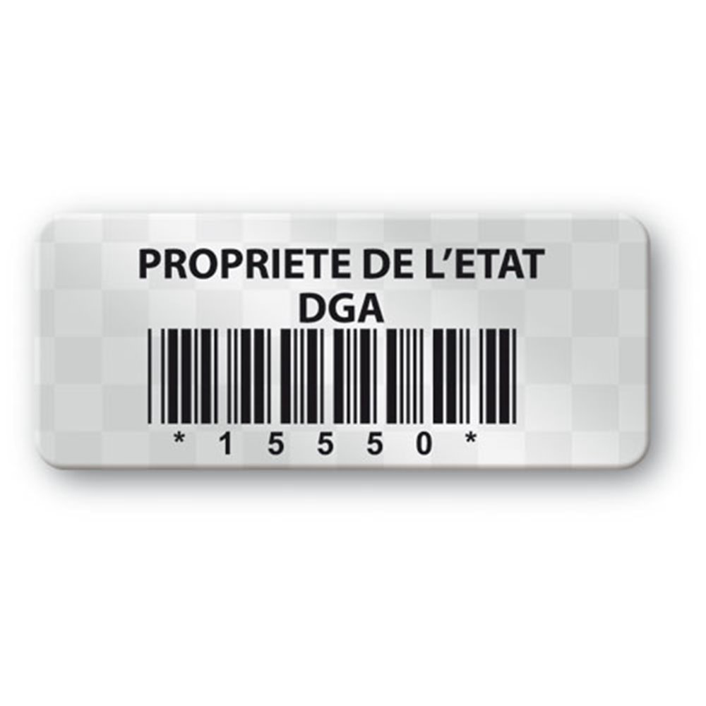 void asset label properite del etat barcode en