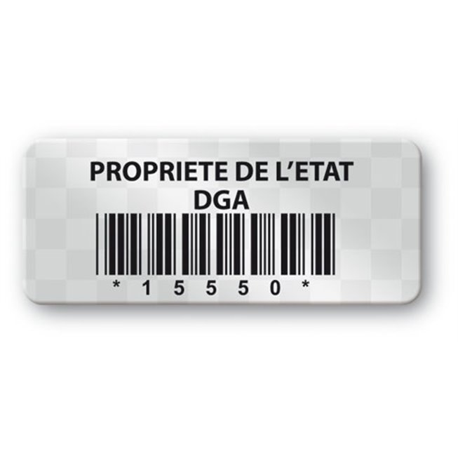 void asset label properite del etat barcode en