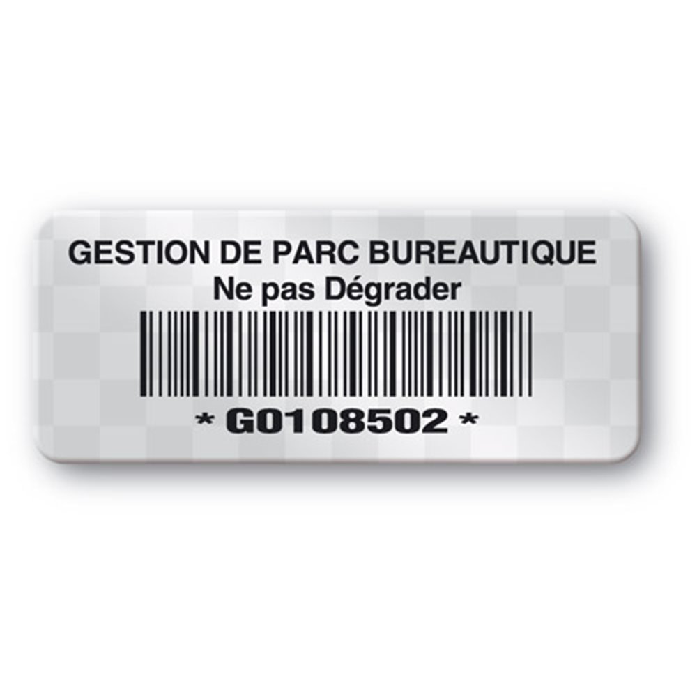 etiquette polyester void gestion de parc bureatique code barre