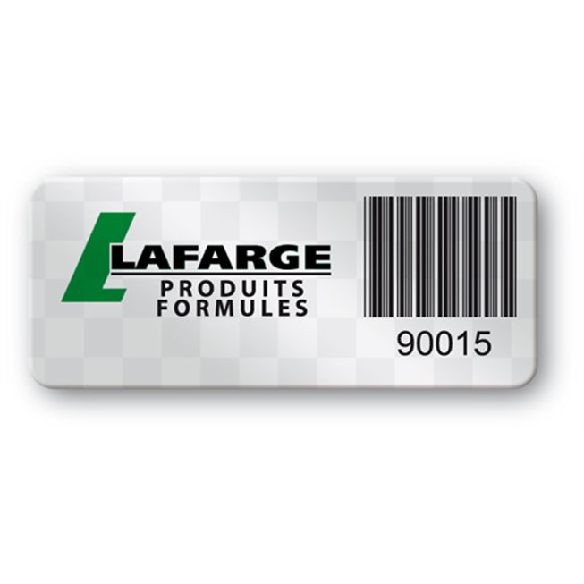 void asset label lafarge logo barcode en