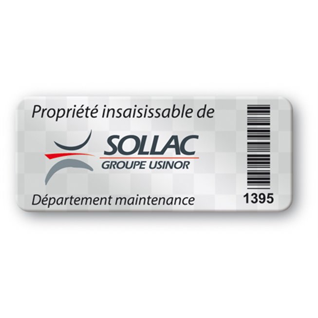etiquette void logo sollac code barre