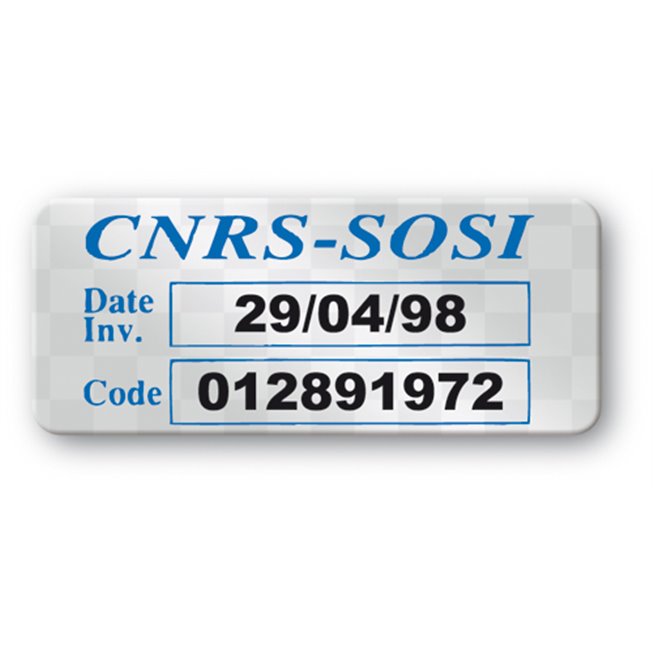 etiquette void cnrs sosi numero reference