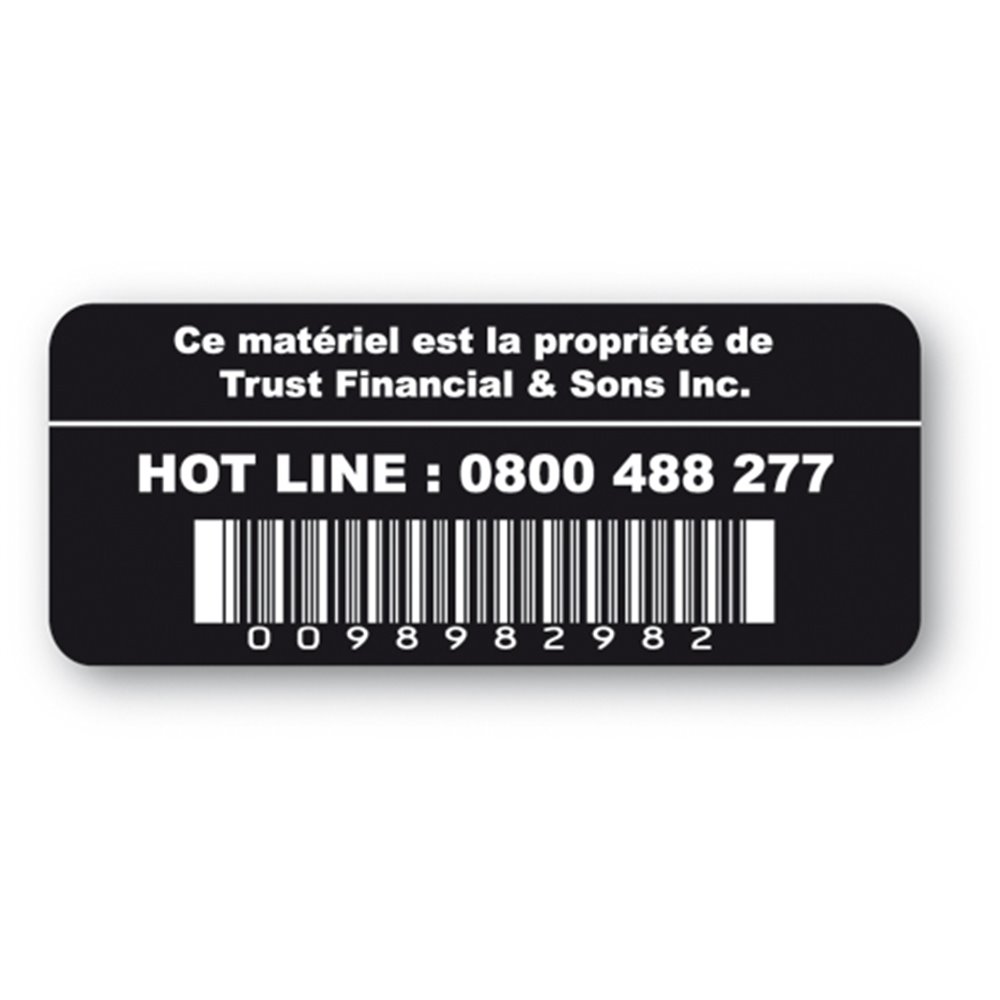 destructible black asset label hot line barcode en