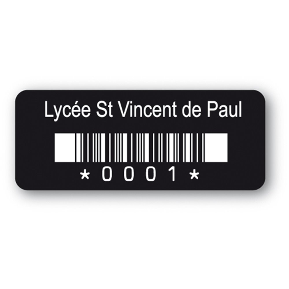 destructible black asset label lycee st vincent de paul barcode
