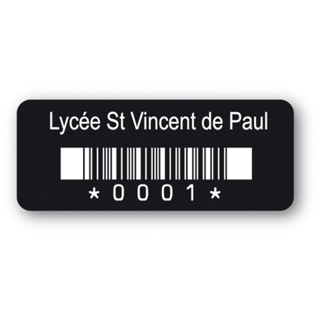 destructible black asset label lycee st vincent de paul barcode