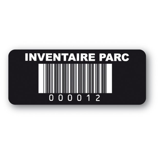 etiquette infalsifiable noire inventaire parc code barre