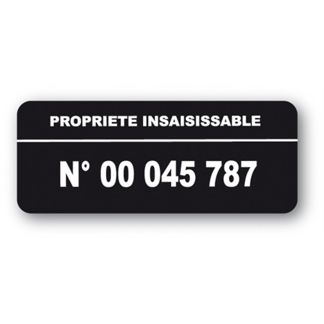 etiquette infalsifiable securisee noire propriete insaisissable