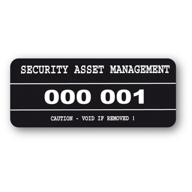 etiquette infalsifiable noire security asset management