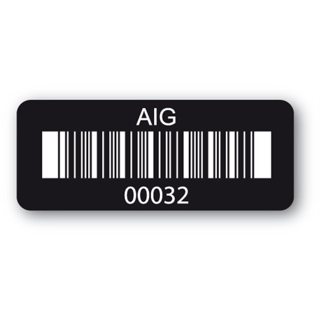 etiquette infalsifiable noire securisee aig code barre