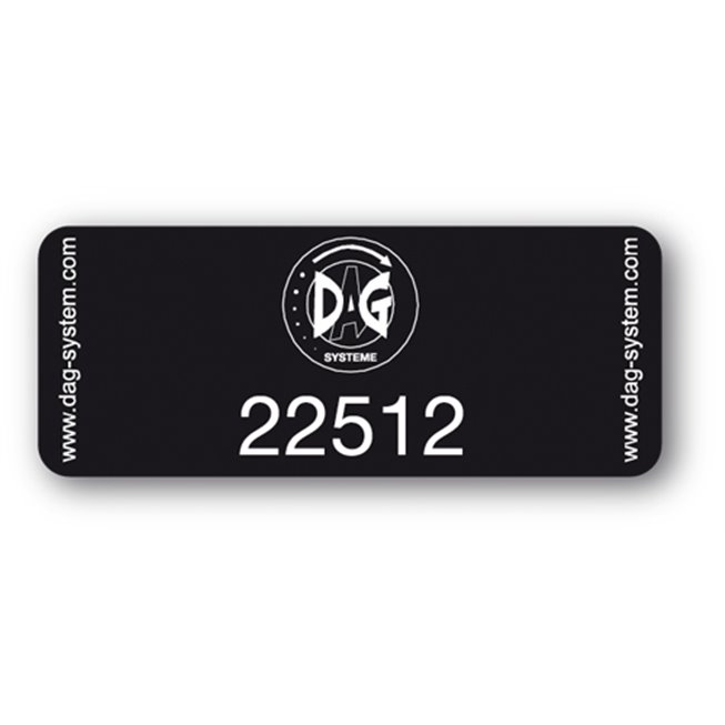 etiquette infalsifiable securisee noire reference & logo