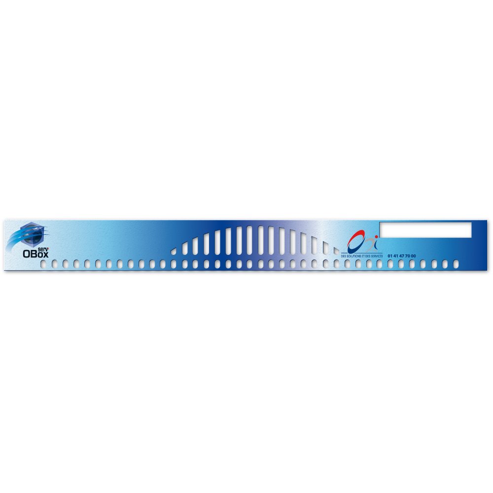face avant et tableau de bord polycarbonate blue ruler format