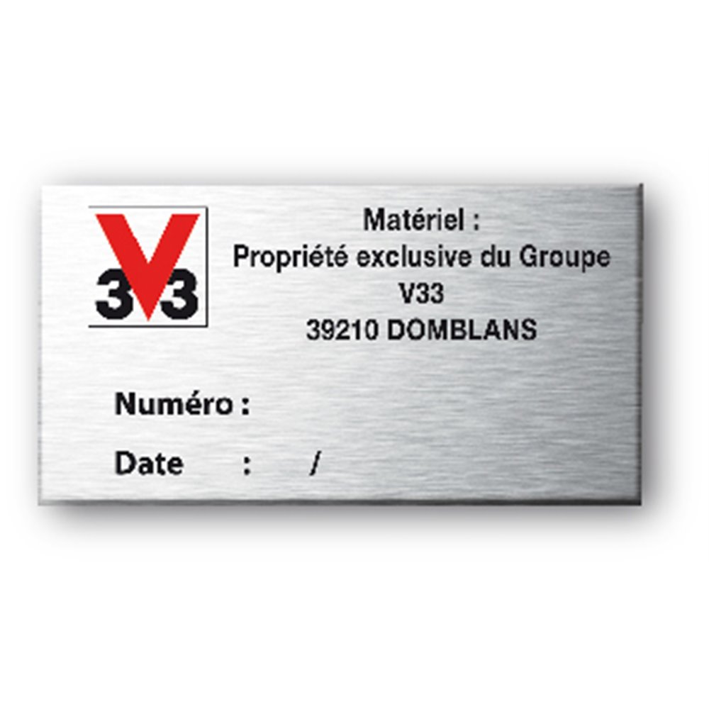 personnalised rigid anodized machine plate logo 3v3 en
