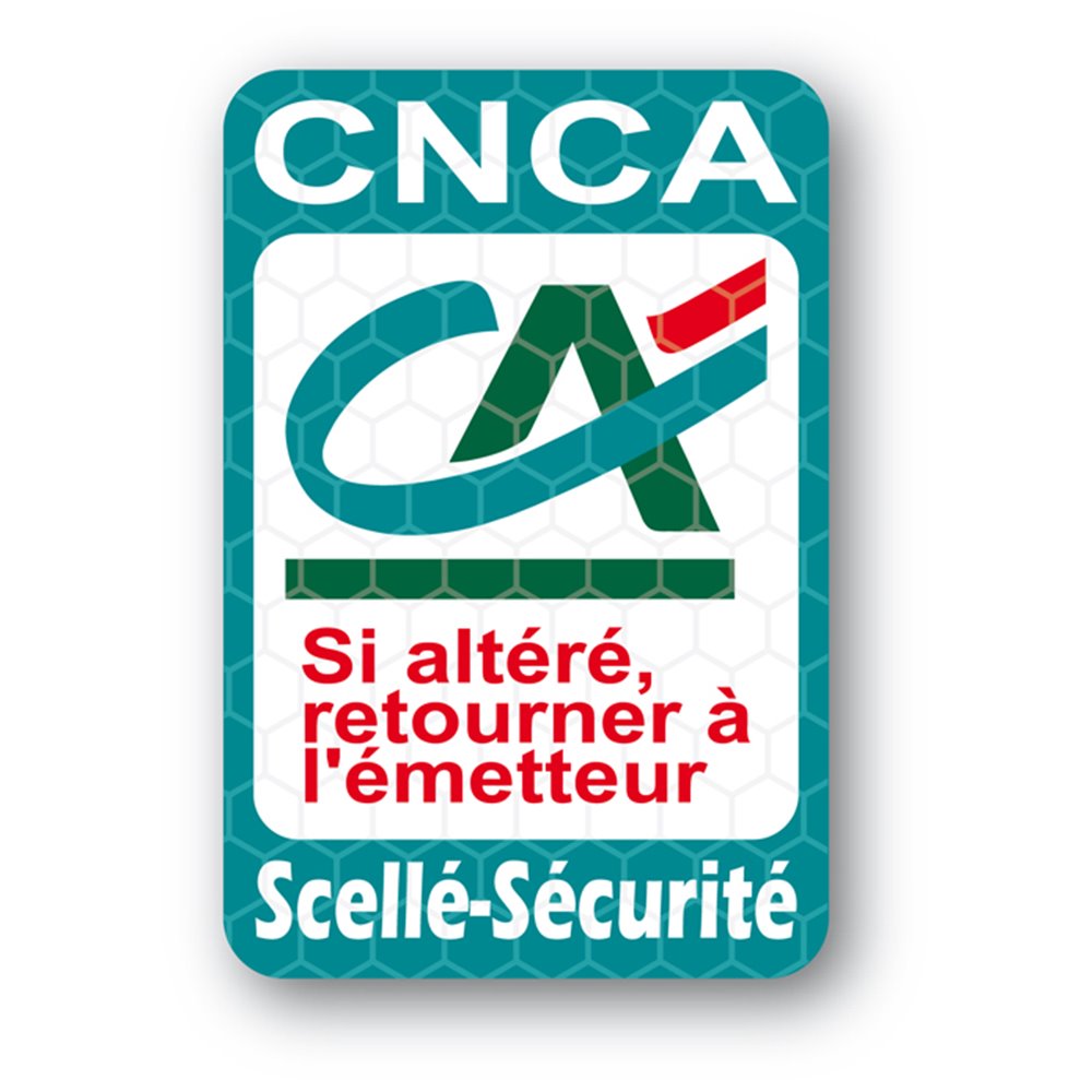 Custom SBE Ultra-thin Tamper Evident Security Seal custom ultra thin seal credit agricole en