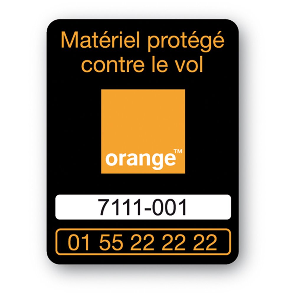 orange laptop security tag en