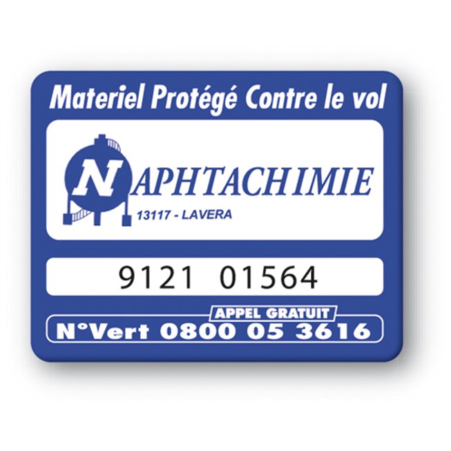 blue security tag with naphtachimie logo reference en blue security tag with naphtachimie logo reference en