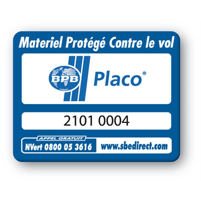 blue security tag with placo logo reference en blue security tag with placo logo reference en