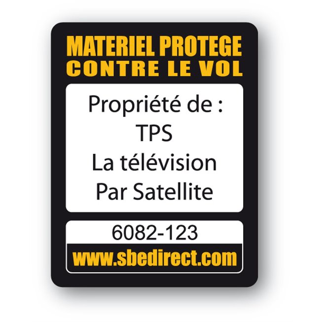 plaque inviolable antivol sbe impression propriete tps plaque inviolable antivol sbe impression propriete tps