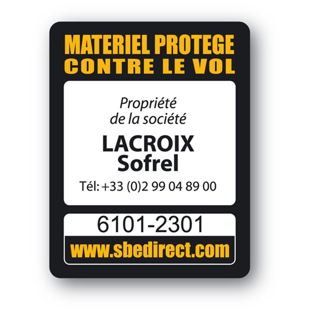 sbe laptop security tag printed lacroix sofrel en