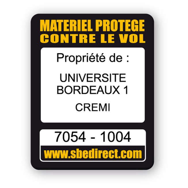 plaque inviolable antivol personnalisee universite bordeaux  plaque inviolable antivol personnalisee universite bordeaux