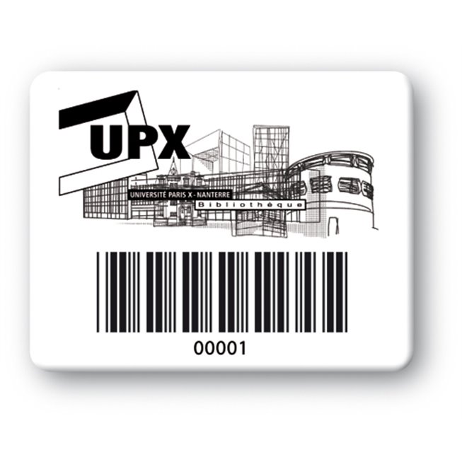 costum strong tamper proof asset tag upx logo barcode en