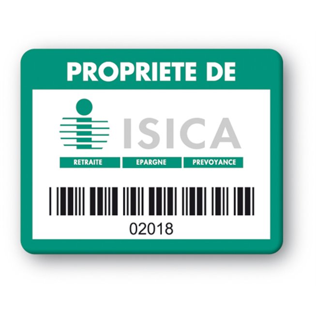 custom strong tamper proof asset tag isica logo barcode