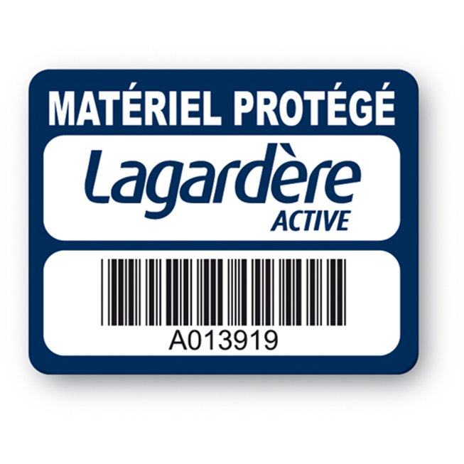 custom strong tamperproof asset tag lagardere barecode en