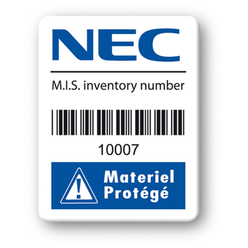 plaque inviolable personnalisee nec codebarre